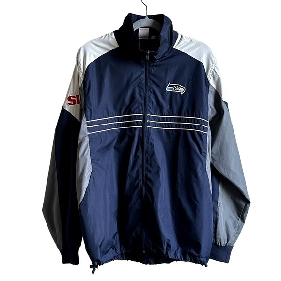 NFL Seattle Seahawks Sports Illustrated Jacket Windbreaker Team Apparel Mens L - Picture 1 of 16